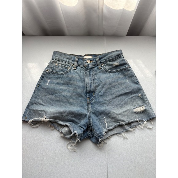BDG Urban Outfitters A-Line Denim Shorts Women's Size 27 Distressed Frayed Hem - Picture 1 of 6